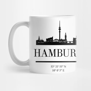 HAMBURG GERMANY BLACK SILHOUETTE SKYLINE ART Mug